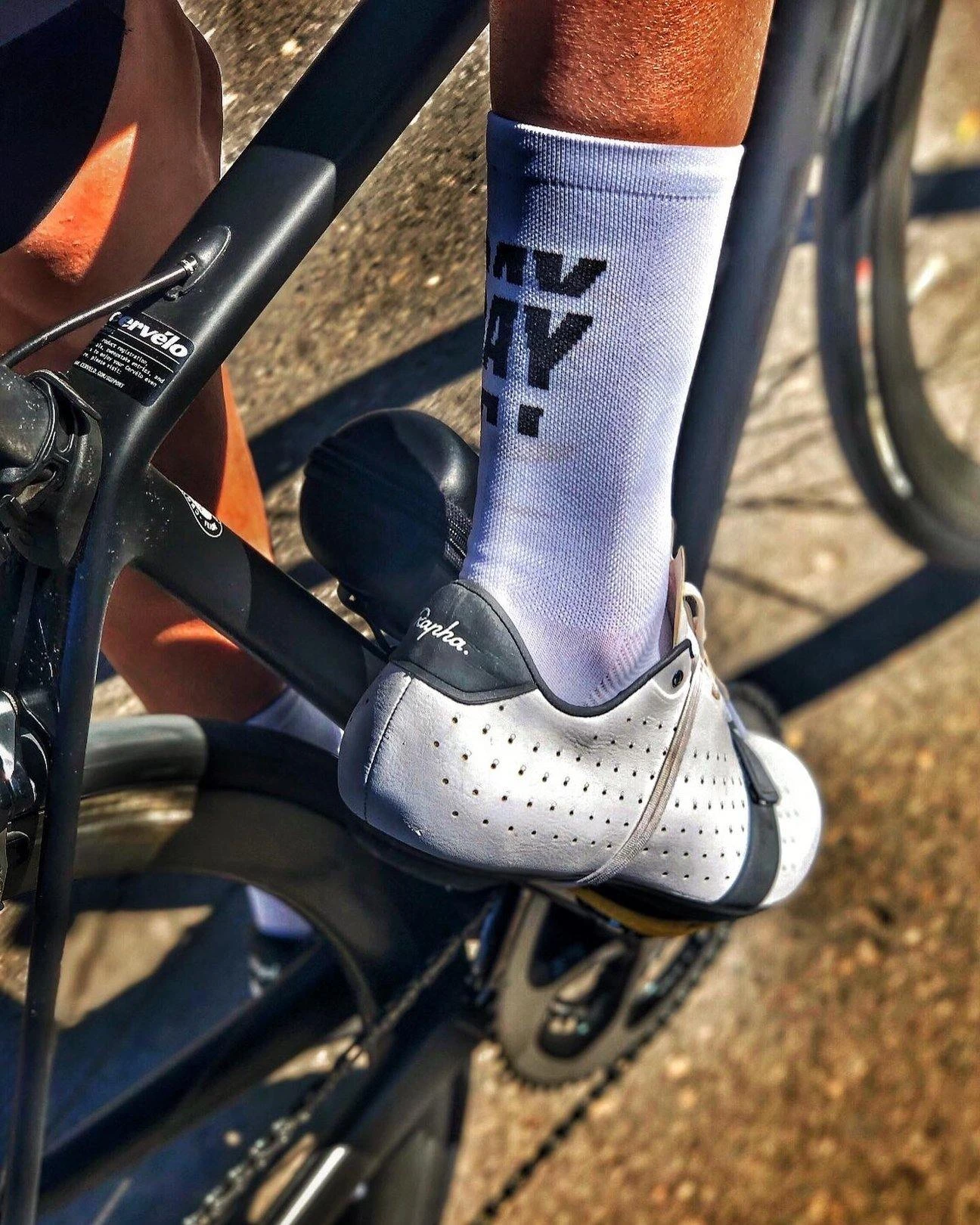 Cois Thank God It's Rideday Cycling Socks - White 5 Cois Thank God It's Rideday Cycling Socks - White - Image 3