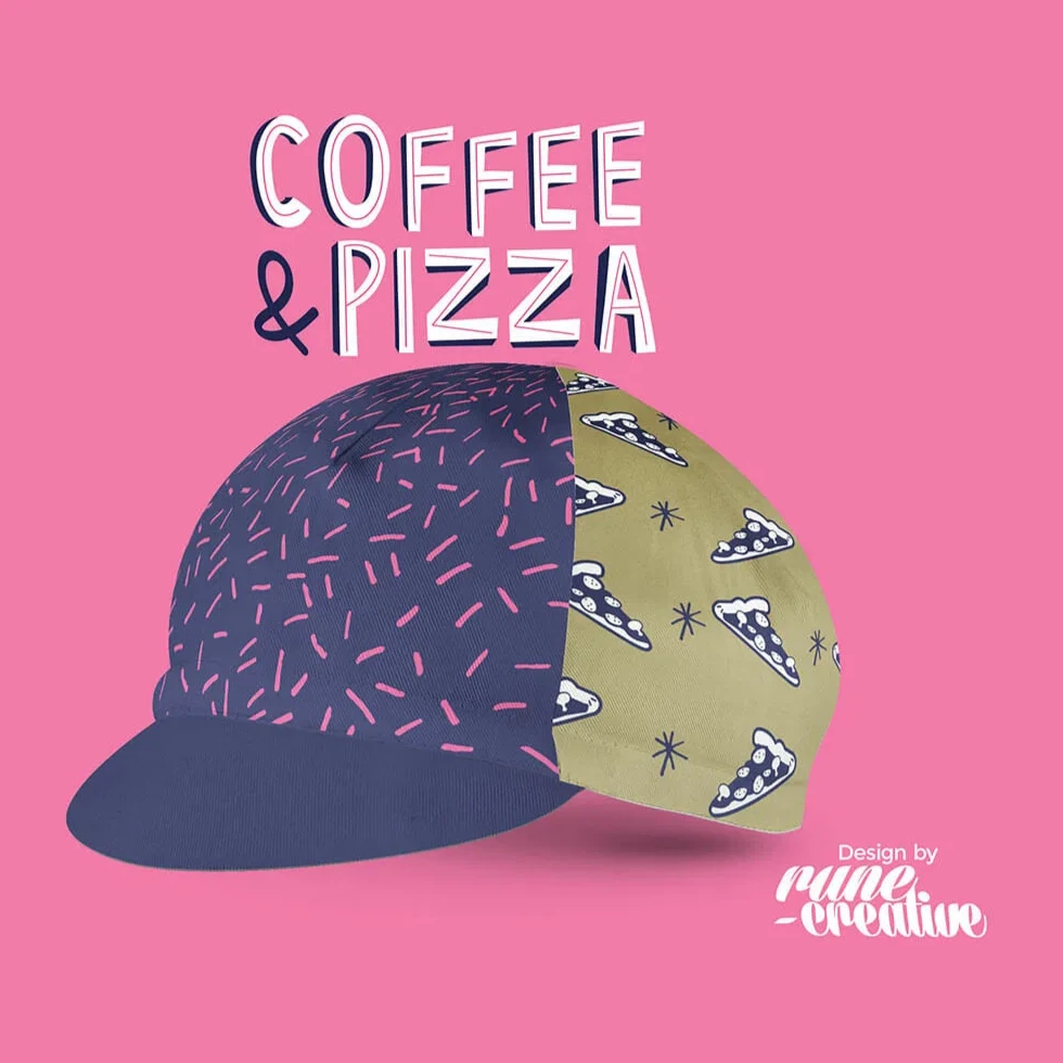 Bello Cotton Cycling Cap - Coffee&Pizza 4 Bello Cotton Cycling Cap - Coffee&Pizza - Image 2