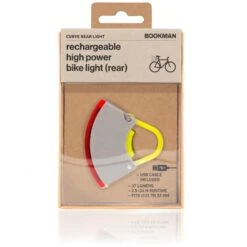 Bookman Curve Rear Light - Grey/Acid Yellow -KOO shop Curve2RearPackshotGray