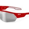 KOO Open Cube Red Sunglasses - Smoke Mirror Lens