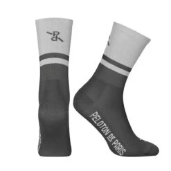 Peloton De Paris Two-Tone PLTN Socks - Light Grey/Grey