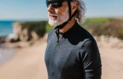 PEdALED Essential Merino Wool Jersey - Mud -KOO shop cycling merino jersey men charcoal grey essential in action pedaled