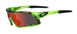 Tifosi Davos Crystal Neon Green Sunglasses - Clarion Red, AC Red & Clear Lenses