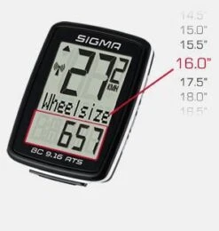 Sigma BC 9.16 ATS Wireless Cycling Computer -KOO shop reifengroesse uebersicht 1