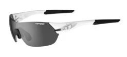 Tifosi Slice Matte White Sunglasses - Smoke, AC Red & Clear Lenses